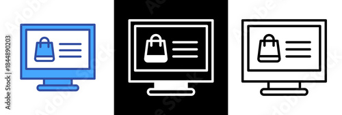 Online Shopping threestyle icon
