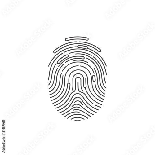 Close up of a detailed biometric fingerprint scan for identification and security applications