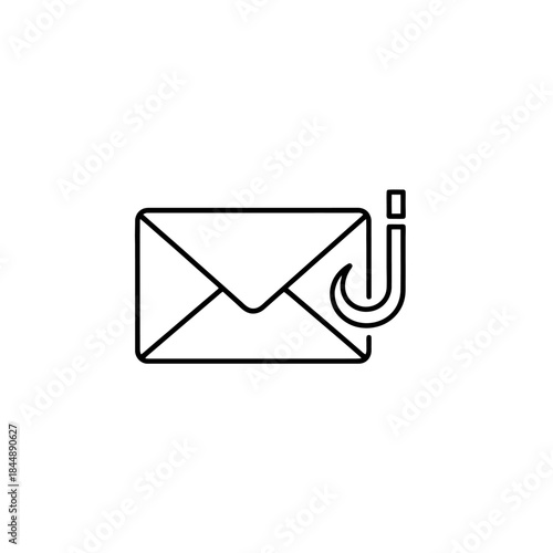 Business Email Communication Concept with Envelope and Hook