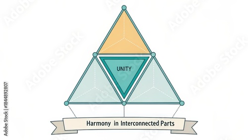 Interconnected Geometric Shapes Illustrating Unity and Harmony in Business Strategy