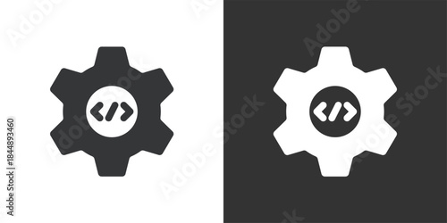 Code Settings icon. Solid glyph series icon