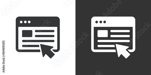 Article Click Window icon. Solid glyph series icon