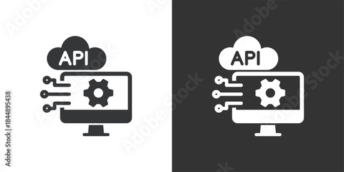 Cloud API Development icon. Solid glyph series icon