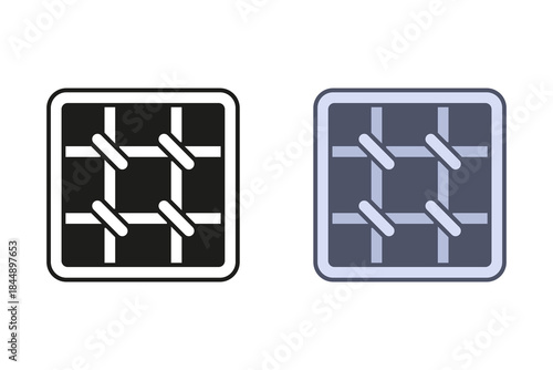 Black prison bars icon. Window in a prison cell. Flat illustration.