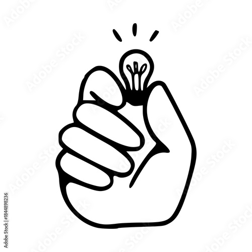 creative thinking and solution symbol graphic