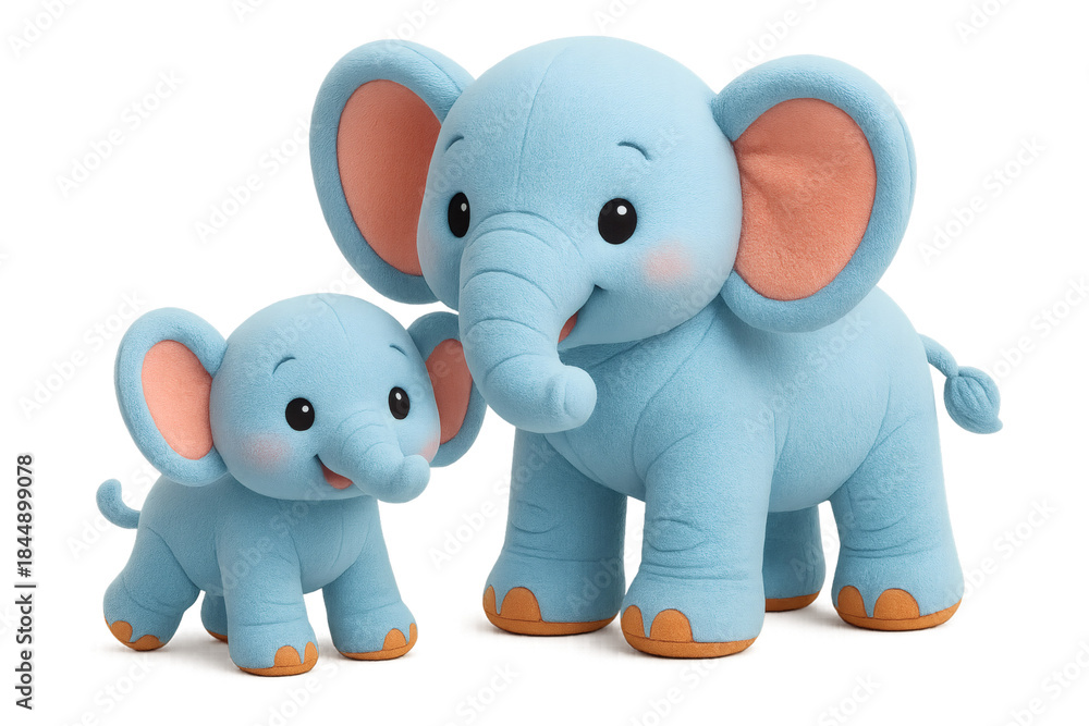 Naklejka premium Cute Blue Elephant Plush Toys.