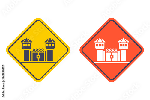 Prison building black icon. Flat illustration.