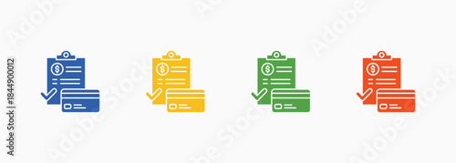 Invoice Payment-Icon Multiple Color Style Collection Element For Design