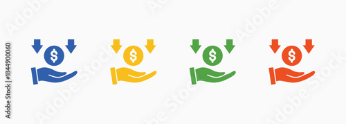 Revenue-Icon Multiple Color Style Collection Element For Design