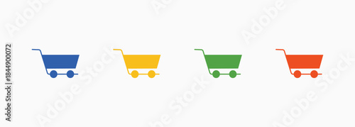 Shopping Cart-Icon Multiple Color Style Collection Element For Design