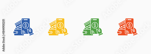 Payment Method-Icon Multiple Color Style Collection Element For Design