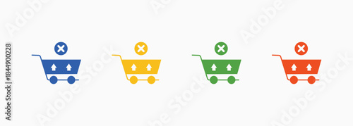 Remove Cart-Icon Multiple Color Style Collection Element For Design