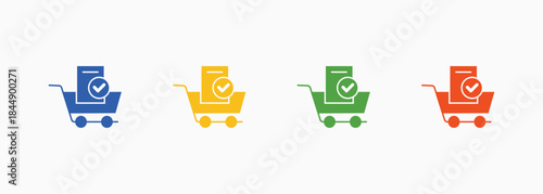 Order Done-Icon Multiple Color Style Collection Element For Design