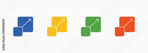Scalability Icon Set Multiple Color Style Element For Design