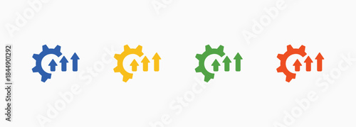 Advancement Icon Set Multiple Color Style Element For Design
