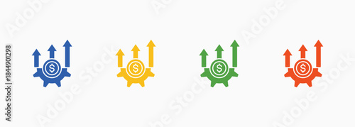 Improvement Icon Set Multiple Color Style Element For Design