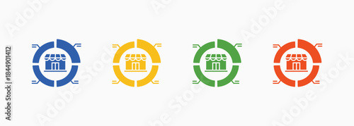 Market Segmentation Icon Set Multiple Color Style Element For Design