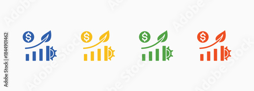 Sustainable Growth Icon Set Multiple Color Style Element For Design