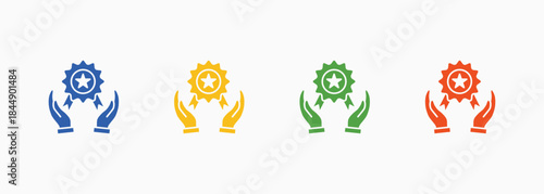 Excellence Service Icon Set Multiple Color Style Element For Design