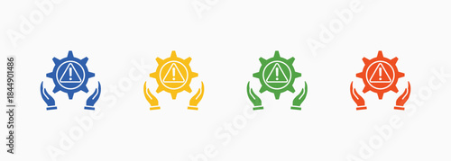 Risk Management Icon Set Multiple Color Style Element For Design