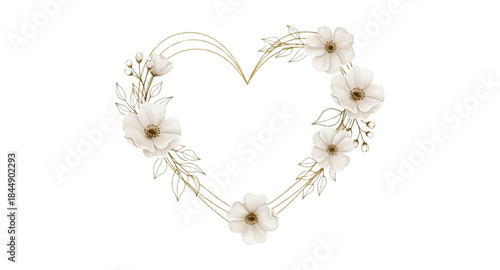 White flowers with love frame