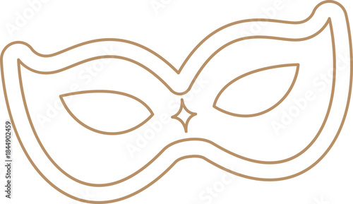 Minimalist Masquerade Mask Line Art Illustration