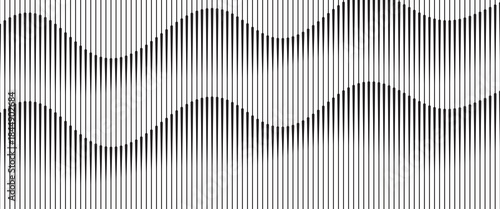 Abstract op art background made from black and white lines. abstract wavy lines background. line art vector.