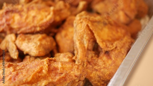 Fried Chicken Spinning over in Catering Tin 1