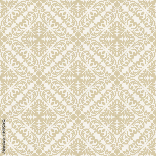 luxury floral damask pattern seamless vector background featuring ornate damask pattern details, creating an elegant decorative ideal for textiles, tile, wallpapers, packaging