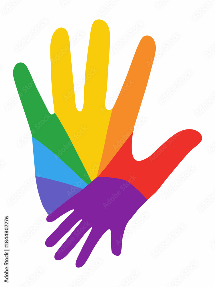 Obraz premium Colorful handprint symbol vector illustration