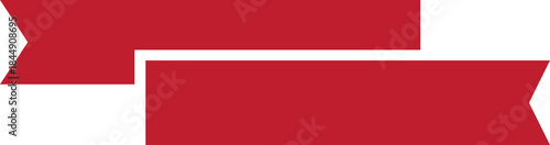 Ribbon banner icon in red flat style. Decorative label strip silhouette, award tag sign, Vintage vector illustration for project design branding and presentation isolated on transparent background.