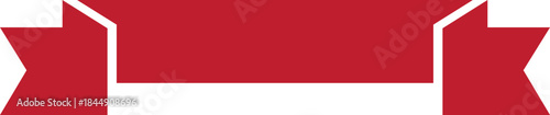Ribbon banner icon in red flat style. Decorative label strip silhouette, award tag sign, Vintage vector illustration for project design branding and presentation isolated on transparent background.