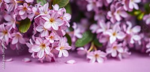 Soft focus lilac blossoms, delicate petals, pastel purple background,  vibrant,  flowers