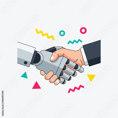Human and Robot Handshake - Collaboration in the Age of Technology.