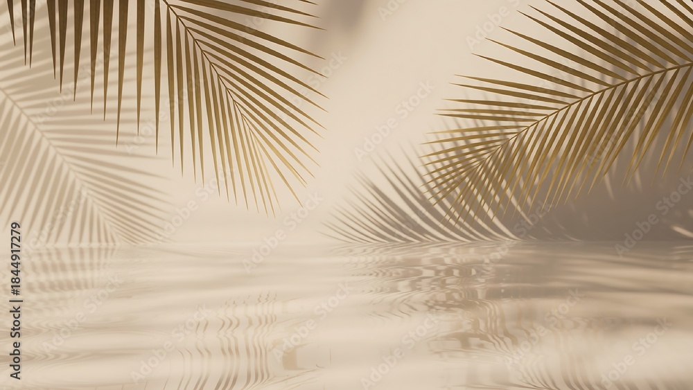 Obraz premium Tropical palm tree leaf texture background with green fronds, summer sun, and natural lines