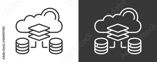Virtualization Icon Set Vector Collection Isolated In Black And White