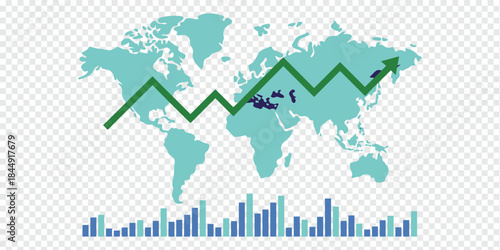 Global Economy Growth World Map Infographic