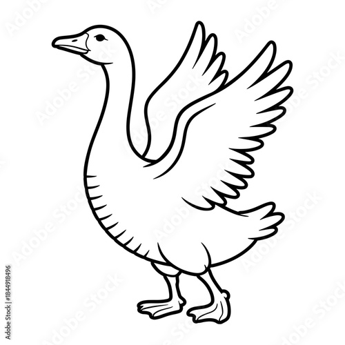 Goose with Wings Up