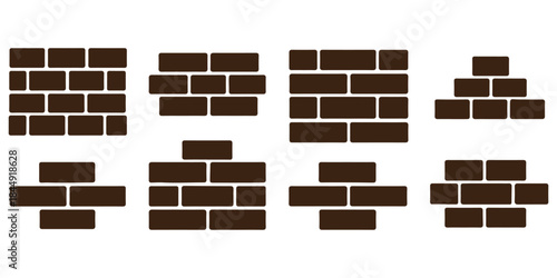 brick wall icon silhouette vector illustration