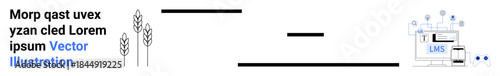 Information technology, data accessibility, agriculture, document storage, collaborative tools, iconography. Stylized wheat and digital interface for managing documents. Information technology
