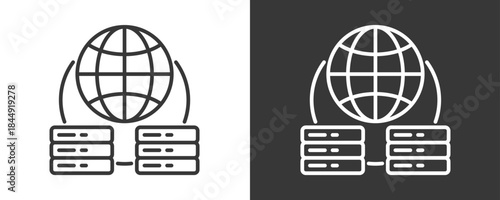 Cdn Icon Set Vector Collection Isolated In Black And White