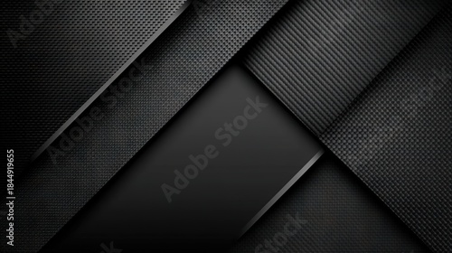 Layered carbon fiber panels with central dark space for modern banner and presentation design