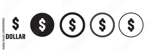 International currency symbol icons. Currency symbols. Dollar, Euro, Pound, Ruble, Rupee, Yen or Yuan, Franc, Won, Renminbi and Turkish lira se. Money kind icons. Vector Illustration. Vector graphic.E