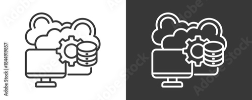 Database Management Icon Set Vector Collection Isolated In Black And White