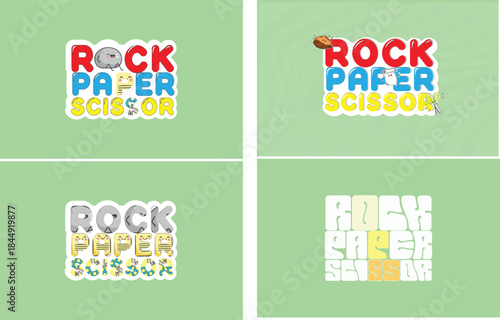 Rock Paper Scissor symbol illustration cartoonist.