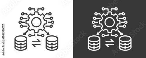 Integration Icon Set Vector Collection Isolated In Black And White