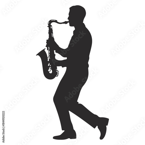 a man playing the saxophone black silhouette