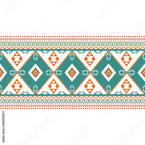 Vector Geometric Ethnic seamless pattern background.Native American tribal fabric, Azect,Batik,rung,drawn,cross