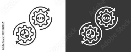 Devops Icon Set Vector Collection Isolated In Black And White