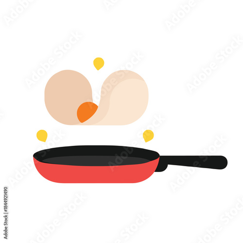 frying pan with eggs